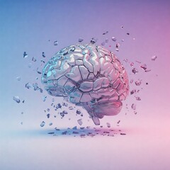 Cracked Glass Brain Fragment Explosion