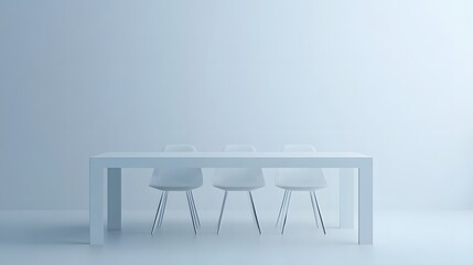 98. A white dining area with minimalist furniture and a clean look