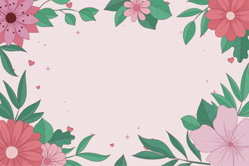text space beauty flower background in horizontal screen