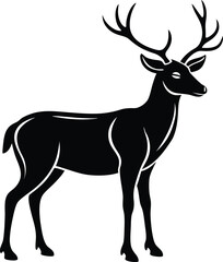 Deer vector illustration in Silhouette