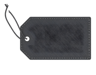 Blank Dark Grey Tag with String: Retail Product Label