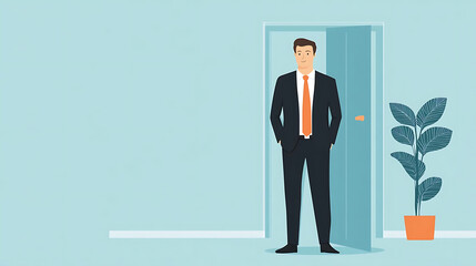 Obraz premium Mid-level job candidate anticipating about his performance post-interview (2)