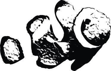 Minimalist fish illustration silhouette style marine creature, curved organic lines abstract design vector. 