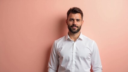 Security Posture Management. Confident young man with beard smiling i
