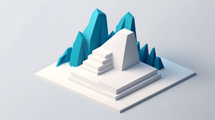 Fototapeta premium Abstract Geometric Pyramid with Mountains