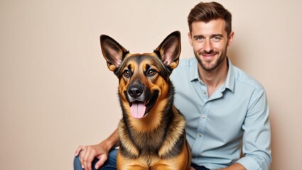 Senior Dog Supplement. ear cleaner supplements Probiotic bites probiotics dental powder dna test Pawfect House Petfolk is human Alpha paw Smiling man with brown German Shepherd port