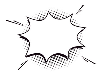 Blank comic speech bubble or burst balloon. Isolated vector illustration.