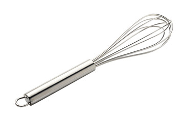 Stainless steel whisk isolated on transparent background