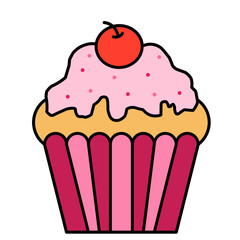 cupcake sweet dessert icon vector illustration
