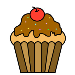 cupcake sweet dessert icon vector illustration