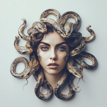 head, art, face, tattoo, statue, sculpture, vector, antique, illustration, snake, medusa, women, design, old, symbol, mask
