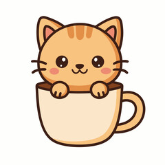 Cute kitten in a cup
