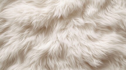 Creamy Softness Abstract Close-Up of Fluffy White Faux Fur Texture, backdrop , textile