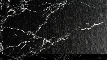 Obraz premium Dramatic Black Marble Texture with White Veins, abstract ,stone