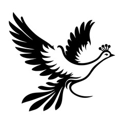 Obraz premium Flying peacock silhouette 