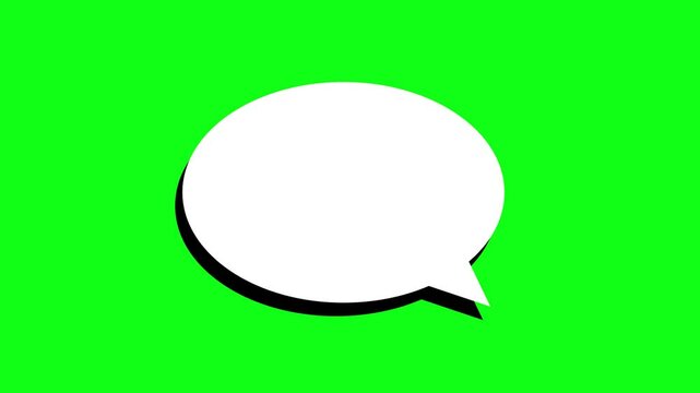 set of bubble chat messages on green screen. collection of chat bubbles or messages 4k bouncy animated bubble message. chroma key	