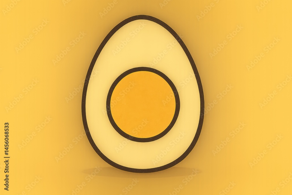 Aufkleber Stylized Representation of an Avocado With Vibrant Background Showcasing Its Internal Structure Generative AI