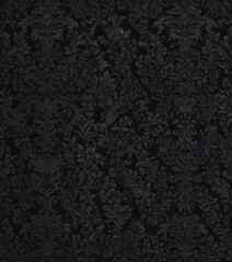 Intricate black damask, seamless gothic floral vines , interior, floral pattern