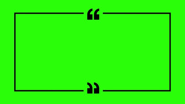Simple Quote Box Animation on Green Screen Background in 4K, Chat Bubble Video Overlay for Social Media, Messaging UI, and Text Highlight, quote box or message box on Transparent Background