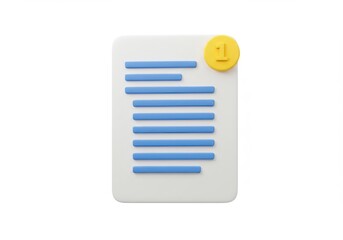 Document with notification indicator isolated on white background