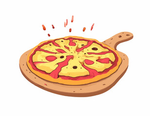 Vector Pizza Illustration - Cartoon Illustrations
