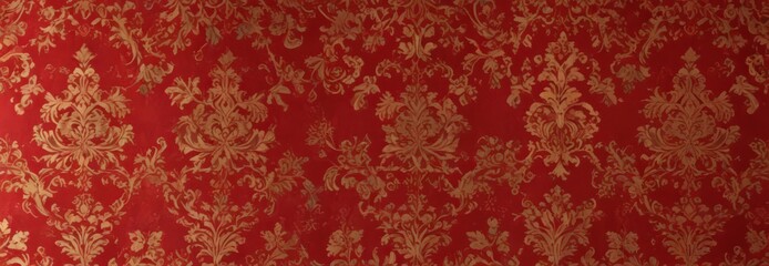 Crimson red damask with subtle gold highlights, luxurious wallpaper texture , classic, wallpaper design