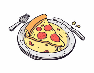 Vector Pizza Illustration - Cartoon Illustrations