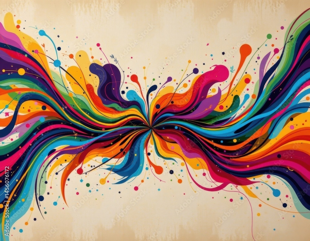 Poster a dynamic and captivating composition of swirling shapes and bold colors creating a striking abstrac