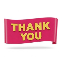 Red "Thank You" Banner on White Background