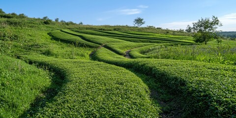 Regenerative tea garden using contour beds and compost piles : clean agriculture theme
