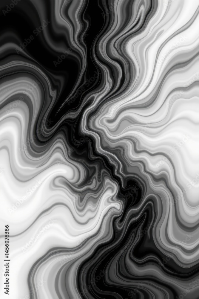 Poster a mesmerizing black and white abstract background with intricate swirling patterns of light and dark
