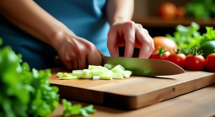 person cutting vegetables cutting board