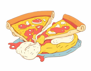 Vector Pizza Illustration - Cartoon Illustrations