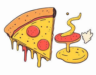Vector Pizza Illustration - Cartoon Illustrations