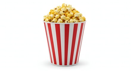 Popcorn Bucket Isolated on White Background