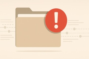 Digital Folder With Alert Icon Representing Data Risk