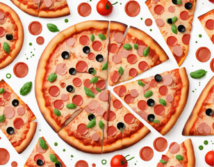 Cheesy Pizza  – Hand Drawn Food Vector