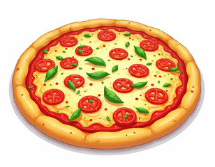 Cheesy Pizza  – Hand Drawn Food Vector