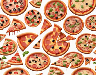 Cheesy Pizza  – Hand Drawn Food Vector