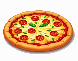 Cheesy Pizza  – Hand Drawn Food Vector