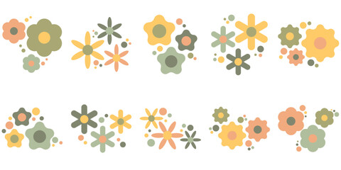 Retro Flowers Element