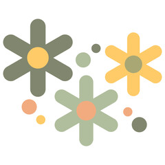 Retro Flowers Element