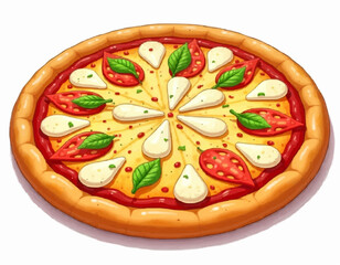 Cheesy Pizza  – Hand Drawn Food Vector