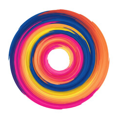 Colorful swirl ring on white background on transparent background