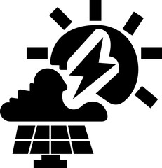 Solar panel icon. power energy. electricity Simple renewable energy solutions cells icon Home, roof pattern. Sun energy battery. environmentally friendly, editable stroke with transparent background