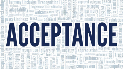 Fototapeta premium Acceptance word cloud conceptual design isolated on white background.