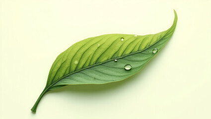 "Nature’s Precision: Water Droplets on a Leaf"