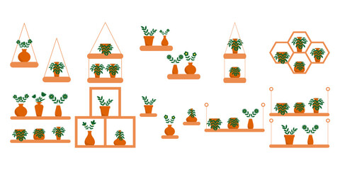 Naklejka premium HousePlant Wall Decoration