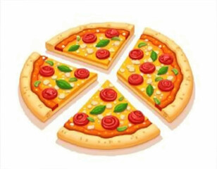 Cheesy Pizza  – Hand Drawn Food Vector