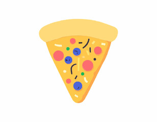 Cheesy Pizza  – Hand Drawn Food Vector